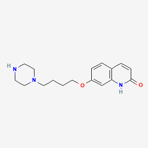 molecular formula C17H23N3O2 B15292903 7-[4-(1-Piperazinyl)butoxy]-2(1H)-quinolinone 