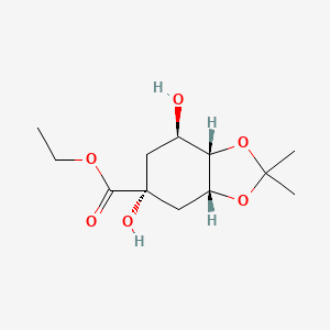 molecular formula C12H20O6 B15292908 Ethyl (3aR,5R,7R,7aS)-Hexahydro-5,7-dihydroxy-2,2-dimethyl-1,3-benzodioxole-5-carboxylic Acid Ester 