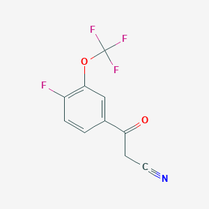molecular formula C10H5F4NO2 B15292912 4-Fluoro-3-(trifluoromethoxy)benzoylacetonitrile 