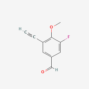 molecular formula C10H7FO2 B15292914 3-Ethynyl-5-fluoro-4-methoxybenzaldehyde 