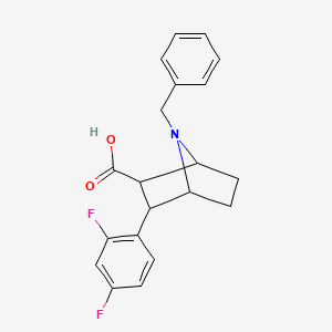 molecular formula C20H19F2NO2 B15292972 7-Benzyl-3-(2,4-difluorophenyl)-7-azabicyclo[2.2.1]heptane-2-carboxylic acid 