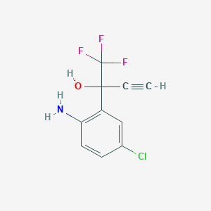 molecular formula C10H7ClF3NO B15293074 2-(2-Amino-5-chlorophenyl)-1,1,1-trifluoro-3-butyn-2-ol 