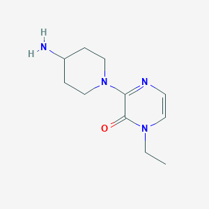 molecular formula C11H18N4O B1529311 3-(4-Aminopiperidin-1-yl)-1-ethyl-1,2-dihydropyrazin-2-one CAS No. 1342376-93-5
