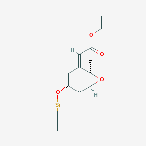 molecular formula C17H30O4Si B15293115 Ethyl (Z)-2-((1R,4R,6S)-4-((tert-butyldimethylsilyl)oxy)-1-methyl-7-oxabicyclo[4.1.0]heptan-2-ylidene)acetate 