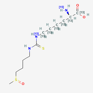 molecular formula C12H25N3O3S2 B15293163 N6-({[3-(Methylsulfinyl)propyl]amino}carbonothioyl)lysine-13C6,15N2 