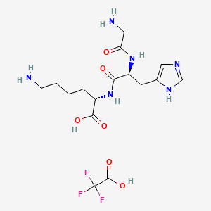 molecular formula C16H25F3N6O6 B15293165 Glycyl-L-histidyl-L-lysine TFA Salt 
