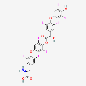 molecular formula C29H17I8NO8 B15293178 (2S)-2-amino-3-[4-[4-[2-hydroxy-2-[4-(4-hydroxy-3,5-diiodophenoxy)-3,5-diiodophenyl]acetyl]oxy-3,5-diiodophenoxy]-3,5-diiodophenyl]propanoic acid 