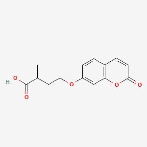 molecular formula C14H14O5 B15293186 7-(3'-Carboxybutoxy)coumarin 