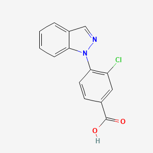 molecular formula C14H9ClN2O2 B1529322 3-chloro-4-(1H-indazol-1-yl)benzoic acid CAS No. 1283004-89-6