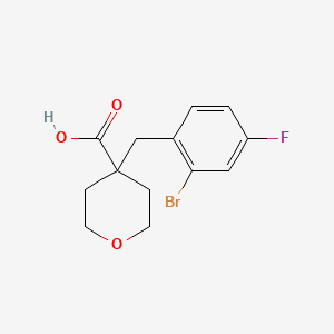 4-[(2-Bromo-4-fluorophenyl)methyl]oxane-4-carboxylic acid