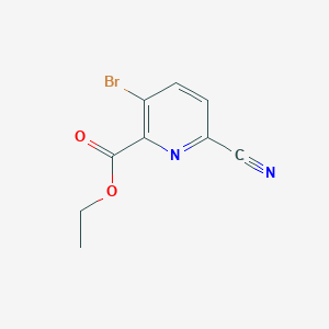 molecular formula C9H7BrN2O2 B15293232 Ethyl 3-bromo-6-cyanopicolinate 
