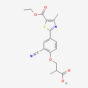 molecular formula C18H18N2O5S B15293273 3-[2-cyano-4-(5-ethoxycarbonyl-4-methyl-1,3-thiazol-2-yl)phenoxy]-2-methylpropanoic acid 