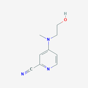 molecular formula C9H11N3O B1529329 4-[(2-Hydroxyethyl)(methyl)amino]pyridine-2-carbonitrile CAS No. 1341051-97-5