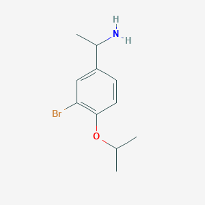 molecular formula C11H16BrNO B1529336 1-[3-溴-4-(丙-2-氧基)苯基]乙-1-胺 CAS No. 1344362-49-7