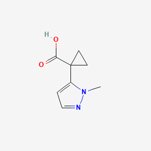 molecular formula C8H10N2O2 B15293389 1-(1-methyl-1H-pyrazol-5-yl)cyclopropane-1-carboxylic acid 