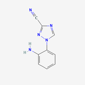 molecular formula C9H7N5 B1529339 1-(2-aminophenyl)-1H-1,2,4-triazole-3-carbonitrile CAS No. 1283897-20-0