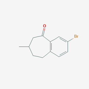 molecular formula C12H13BrO B1529342 3-bromo-7-methyl-6,7,8,9-tetrahydro-5H-benzo[7]annulen-5-one CAS No. 1341679-77-3