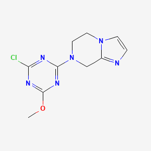molecular formula C10H11ClN6O B1529346 2-chloro-4-{5H,6H,7H,8H-imidazo[1,2-a]pyrazin-7-yl}-6-methoxy-1,3,5-triazine CAS No. 1498138-00-3