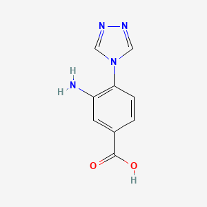 molecular formula C9H8N4O2 B1529352 3-amino-4-(4H-1,2,4-triazol-4-yl)benzoic acid CAS No. 1343087-90-0