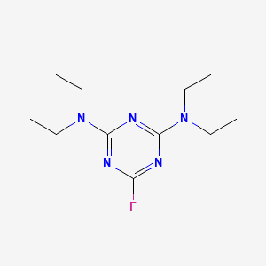 molecular formula C11H20FN5 B15293551 s-Triazine, 2,4-bis(diethylamino)-6-fluoro- CAS No. 1598-99-8