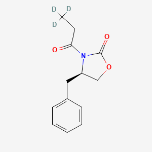 molecular formula C13H15NO3 B15293731 (R)-(-)-4-Benzyl-3-propionyl-2-oxazolidinone-D3 
