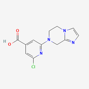 B1529381 2-chloro-6-{5H,6H,7H,8H-imidazo[1,2-a]pyrazin-7-yl}pyridine-4-carboxylic acid CAS No. 1284159-82-5
