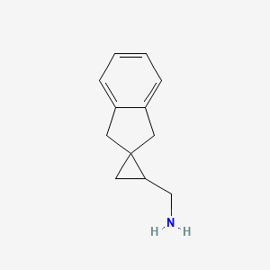 molecular formula C12H15N B15293825 (1',3'-Dihydrospiro[cyclopropane-1,2'-inden]-2-yl)methanamine 