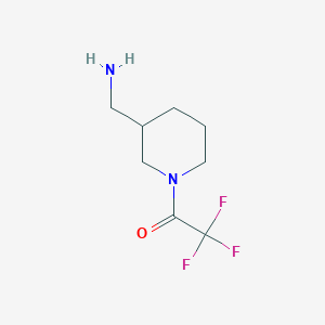 molecular formula C8H13F3N2O B1529385 1-[3-(Aminomethyl)piperidin-1-yl]-2,2,2-trifluoroethan-1-one CAS No. 1341904-47-9
