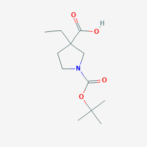molecular formula C12H21NO4 B1529388 1-[(叔丁氧羰基)羰基]-3-乙基吡咯烷-3-羧酸 CAS No. 1158751-03-1