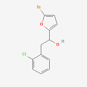 molecular formula C12H10BrClO2 B1529391 1-(5-溴呋喃-2-基)-2-(2-氯苯基)乙醇 CAS No. 1341618-64-1