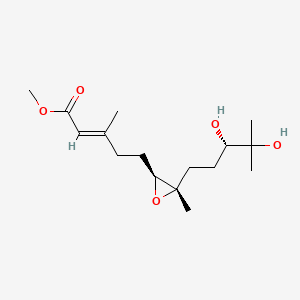 molecular formula C16H28O5 B15293940 Methyl [2alpha(E),3beta(R*)]-5-[3-(3,4-Dihydroxy-4-methylpentyl)-3-methyloxiranyl]-3-methyl-2-pentenoic Acid Ester 