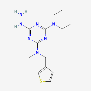 molecular formula C13H21N7S B15294001 2-N,2-N-Diethyl-6-hydrazinyl-4-N-methyl-4-N-(thiophen-3-ylmethyl)-1,3,5-triazine-2,4-diamine 