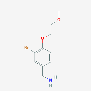 molecular formula C10H14BrNO2 B1529402 3-Bromo-4-(2-methoxyethoxy)-benzylamine CAS No. 1342593-68-3