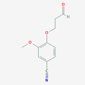 molecular formula C11H11NO3 B1529403 3-Methoxy-4-(3-oxopropoxy)benzonitrile CAS No. 1343003-60-0