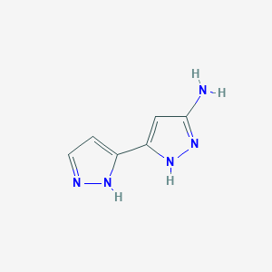 molecular formula C6H7N5 B1529404 3-(1H-吡唑-5-基)-1H-吡唑-5-胺 CAS No. 1347087-51-7