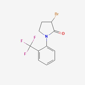 molecular formula C11H9BrF3NO B1529419 3-Bromo-1-[2-(trifluoromethyl)phenyl]pyrrolidin-2-one CAS No. 1412417-17-4