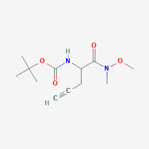 molecular formula C12H20N2O4 B152942 Tert-butyl (1-(methoxy(methyl)amino)-1-oxopent-4-yn-2-yl)carbamate CAS No. 1172623-95-8