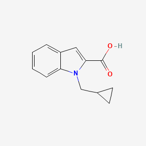 molecular formula C13H13NO2 B1529423 1-(cyclopropylmethyl)-1H-indole-2-carboxylic acid CAS No. 1483284-21-4
