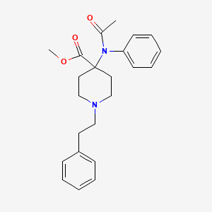 molecular formula C23H28N2O3 B15294340 N-Despropionyl N-Acetyl Carfentanil Methyl Ester CAS No. 131821-81-3