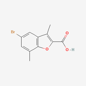 molecular formula C11H9BrO3 B1529435 5-Bromo-3,7-dimethyl-1-benzofuran-2-carboxylic acid CAS No. 1343238-39-0