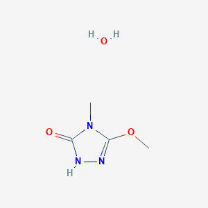 molecular formula C4H9N3O3 B15294352 3-methoxy-4-methyl-1H-1,2,4-triazol-5-one;hydrate 