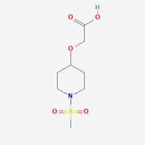 molecular formula C8H15NO5S B1529439 2-[(1-Methanesulfonylpiperidin-4-yl)oxy]acetic acid CAS No. 1338965-39-1
