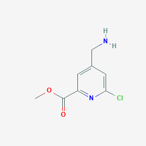 molecular formula C8H9ClN2O2 B15294430 Methyl 4-(aminomethyl)-6-chloropyridine-2-carboxylate 