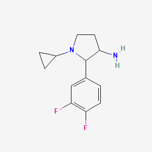 1-Cyclopropyl-2-(3,4-difluorophenyl)pyrrolidin-3-amine