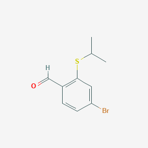 molecular formula C10H11BrOS B1529448 4-Bromo-2-(propan-2-ylsulfanyl)benzaldehyde CAS No. 1340366-62-2