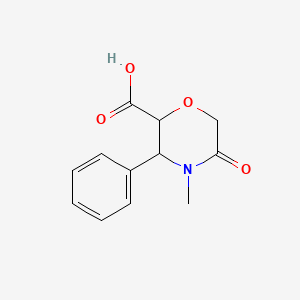 molecular formula C12H13NO4 B1529456 4-Methyl-5-oxo-3-phenylmorpholine-2-carboxylic acid CAS No. 1259057-13-0