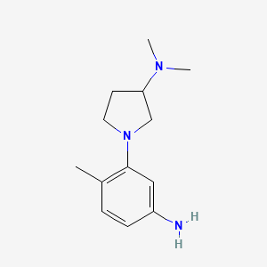 molecular formula C13H21N3 B1529458 1-(5-amino-2-methylphenyl)-N,N-dimethylpyrrolidin-3-amine CAS No. 1342655-02-0