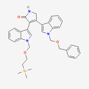 molecular formula C34H37N3O3Si B1529475 4-(1-(Benzyloxymethyl)-1H-indol-3-yl)-3-(1-((2-(trimethylsilyl)-ethoxy)methyl)-1H-indol-3-yl)-1H-pyrrol-2(5H)-one CAS No. 223428-48-6