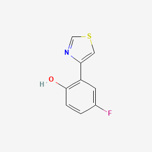 molecular formula C9H6FNOS B1529478 4-Fluoro-2-(thiazol-4-yl)phenol CAS No. 1387563-11-2