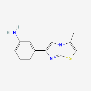 molecular formula C12H11N3S B1529483 3-(3-Methylimidazo[2,1-b][1,3]thiazol-6-yl)aniline CAS No. 1082825-85-1